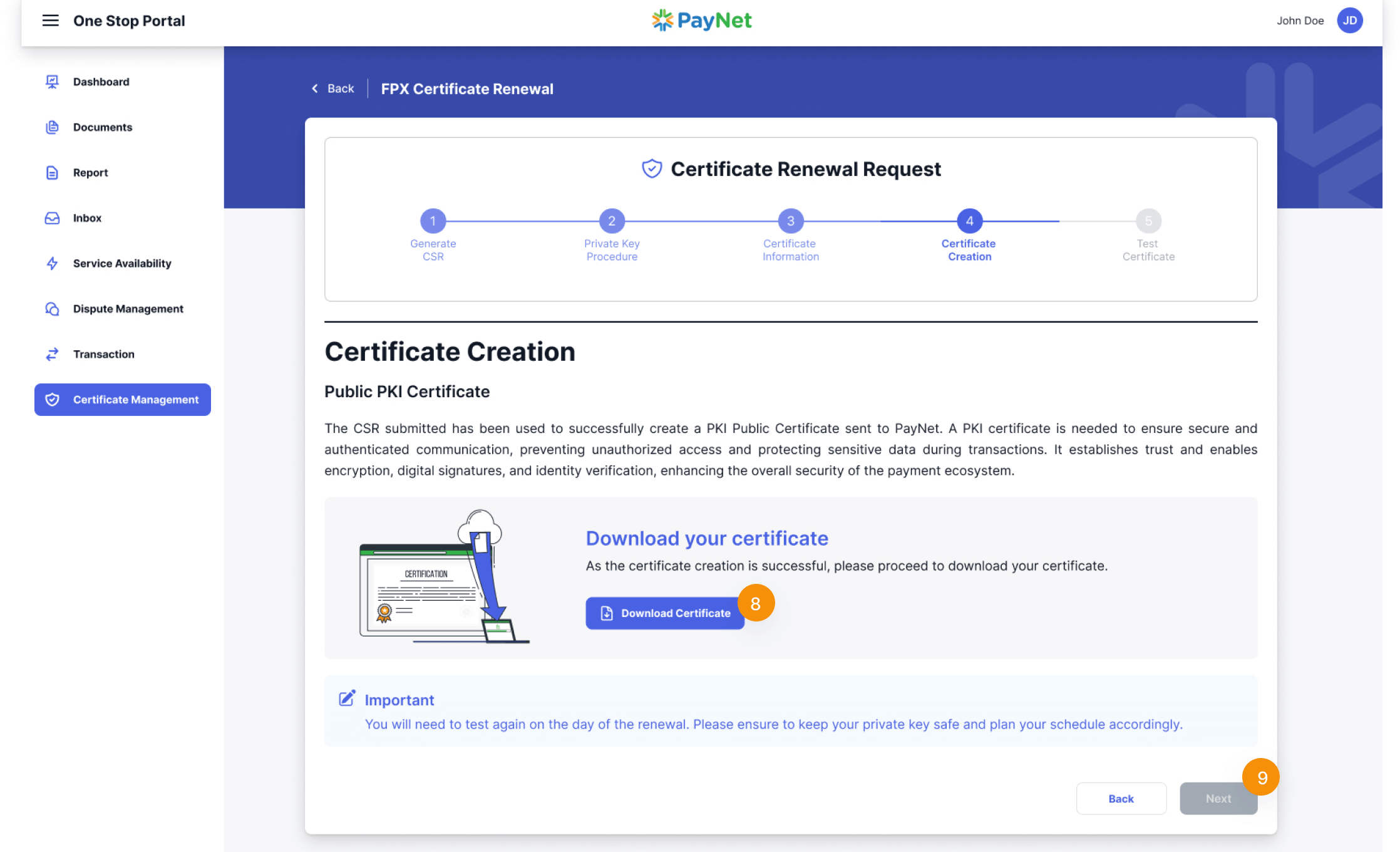 Certificate Signing Request (CSR) Procedure Option 1 Step 5