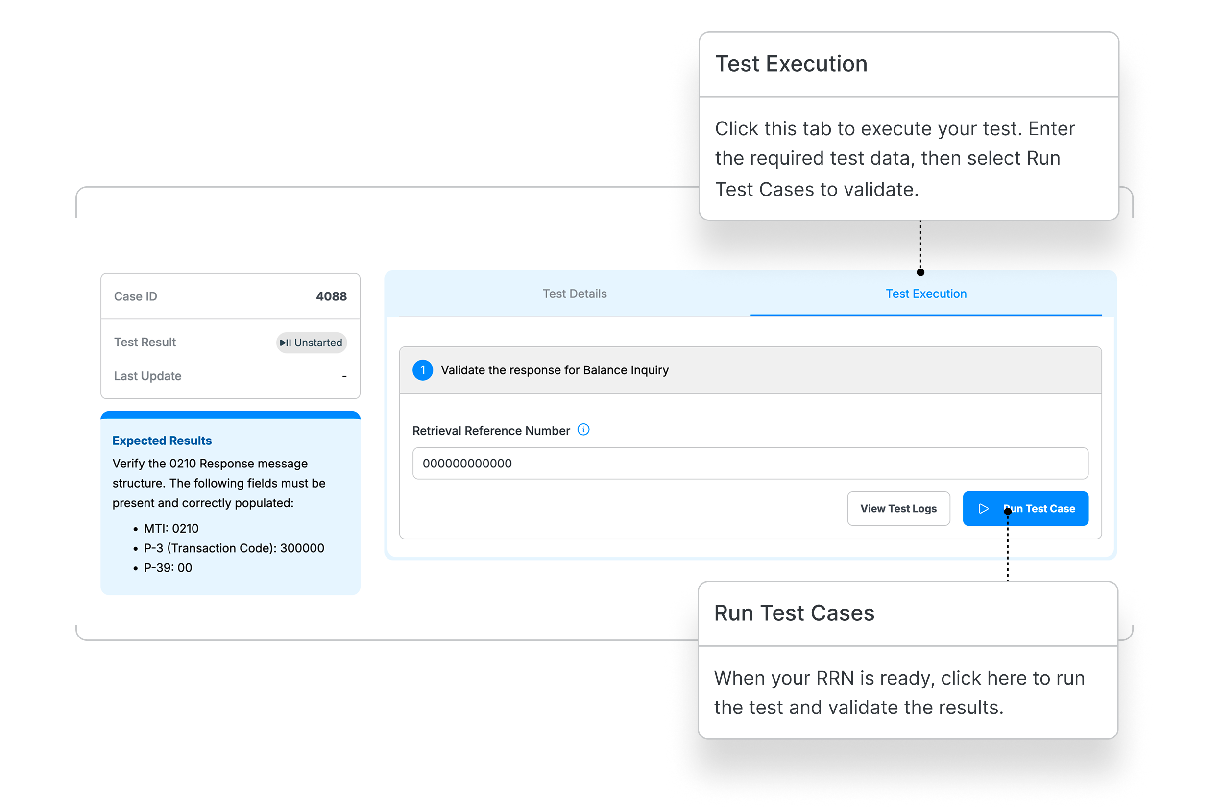 test execution tab