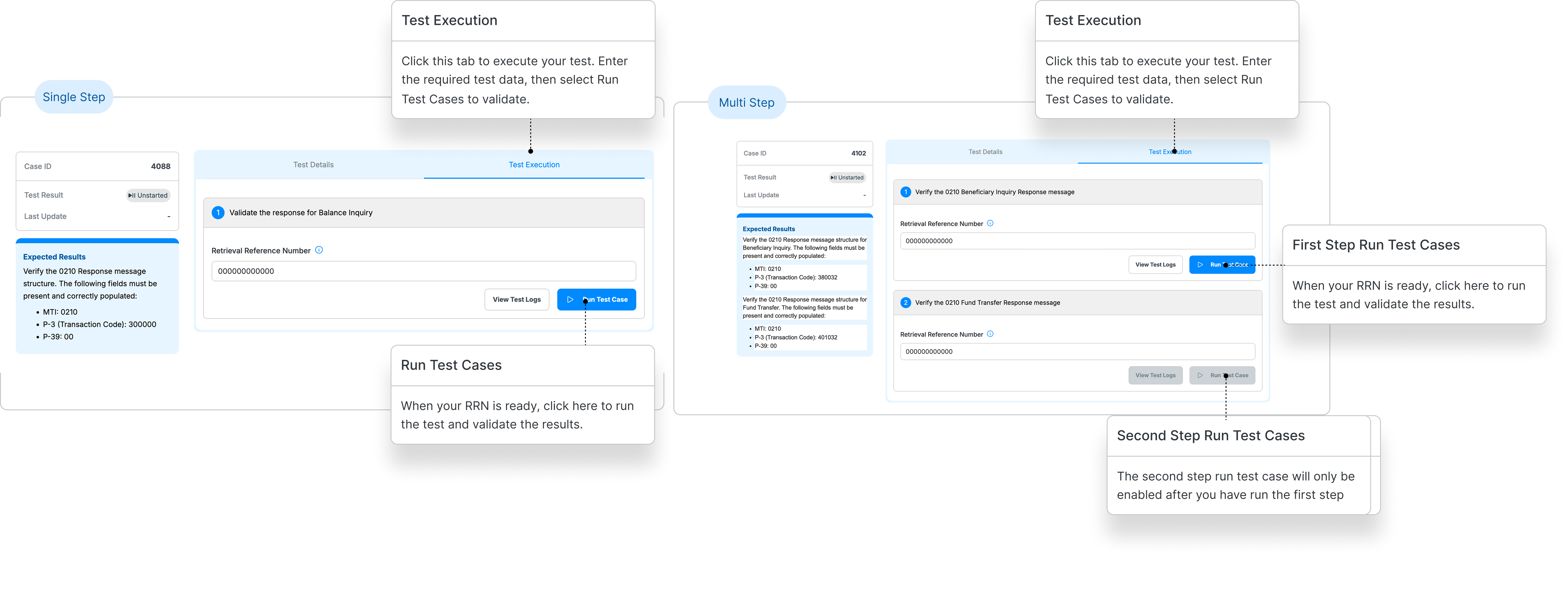 test execution tab